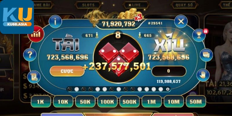 Cách chơi Tài Xỉu Ku68 tại cổng game KU68